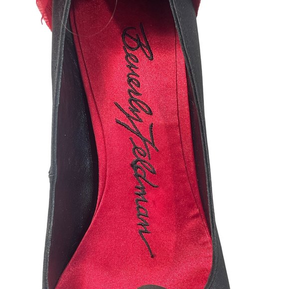 Beverly Feldman Women's Black Peep Toe Platforms 4.5in Heel Sz 8 (EU 38) - Picture 7 of 10